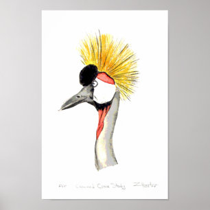 Crested Crane Poster