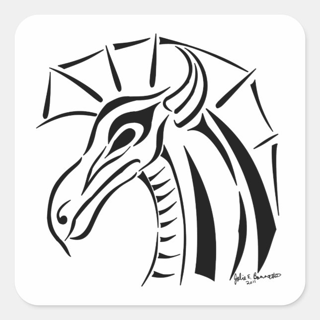 Crested Dragon  Sticker Square (Front)