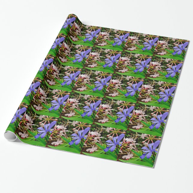 Crested Dwarf Iris Wrapping Paper (Unrolled)