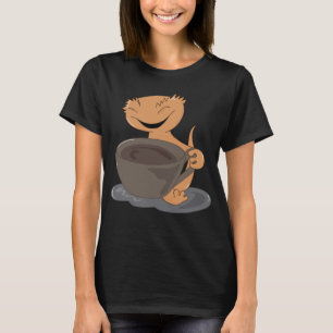 Crested Gecko Coffee Cute Lizard Lazy Office Monda T-Shirt