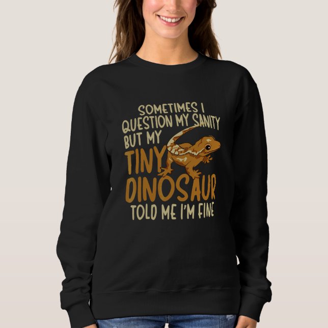 Crested Gecko Eyelash Lizard Reptile Herpetologist Sweatshirt (Front)
