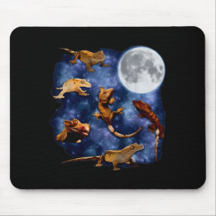 Crested Gecko Moon Retro Reptile Mom Dad Breeder L Mouse Mat