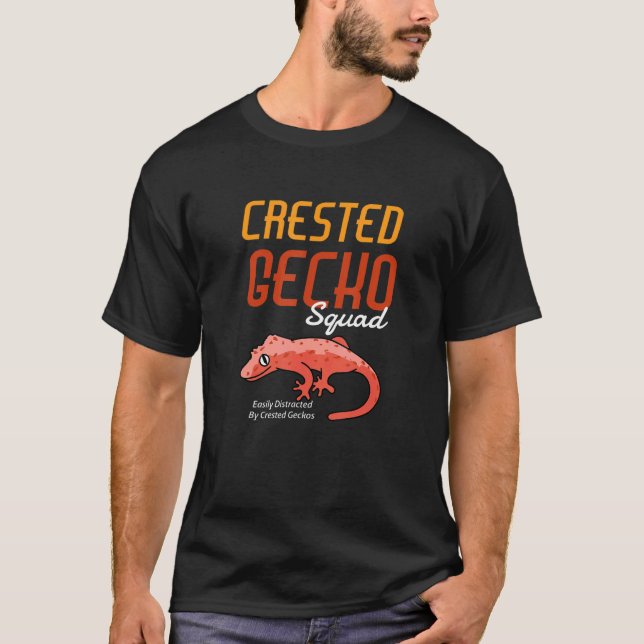 Crested Gecko Squad Cute Lizard Exotic Reptile T-Shirt (Front)