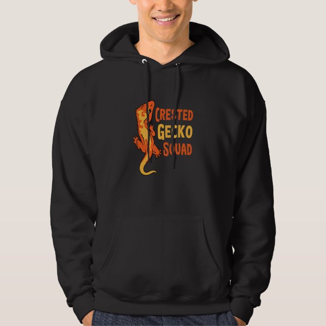 Crested Gecko Squad Cute Reptiles Lizard Hoodie (Front)