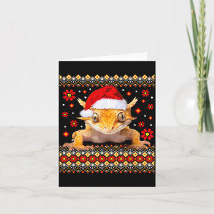 Crested Gecko Ugly Christmas Sweater  Card