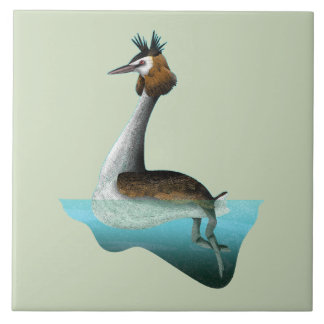Crested Grebe Tile