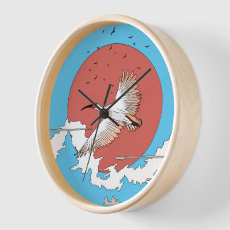 Crested Ibis in Flight Clock