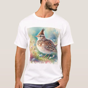 Crested Lark Serenity 280824AREF107 - Watercolor T-Shirt