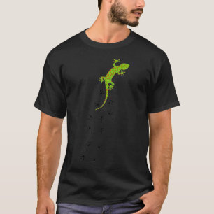 Crested Leopard Gecko Retro Graphic Lizard Tracks T-Shirt