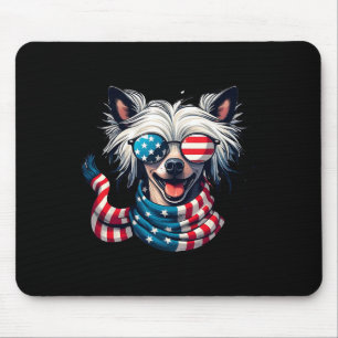 Crested Lover Us Flag 4th Of July Patriotic  Mouse Mat
