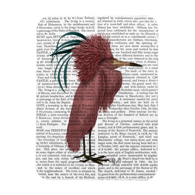 Crested Marsala Bird Magnet (Vertical)