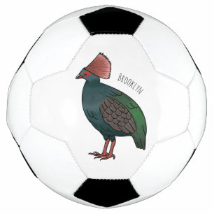 Crested partridge bird cartoon illustration football