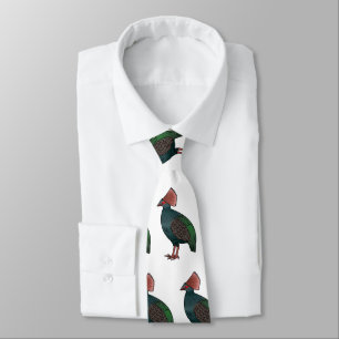 Crested partridge bird cartoon illustration tie