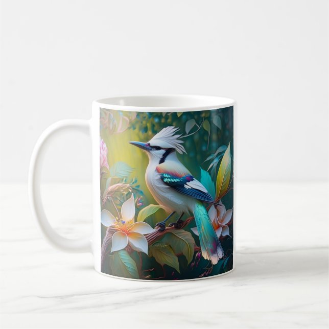 Crested Teal Winged Jay Coffee Mug (Left)
