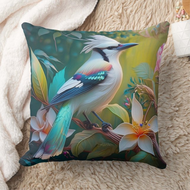Crested Teal Winged Jay Cushion (Blanket)
