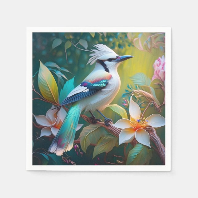 Crested Teal Winged Jay Napkin (Front)