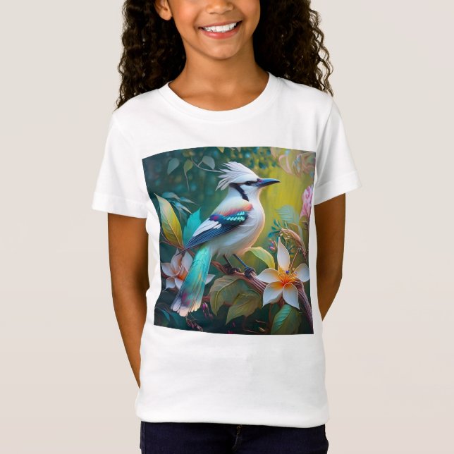 Crested Teal Winged Jay T-Shirt (Front)