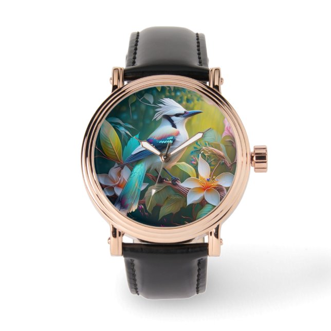 Crested Teal Winged Jay Watch (Front)