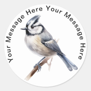 Crested Tit Classic Round Sticker