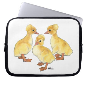 Crested White Ducklings Laptop Sleeve