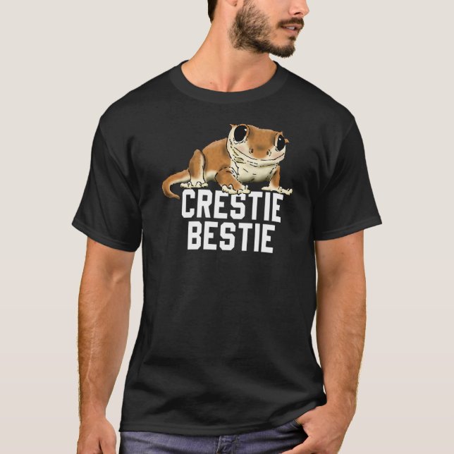 Crestie Bestie Crested Gecko Reptile Lizard Pet T-Shirt (Front)