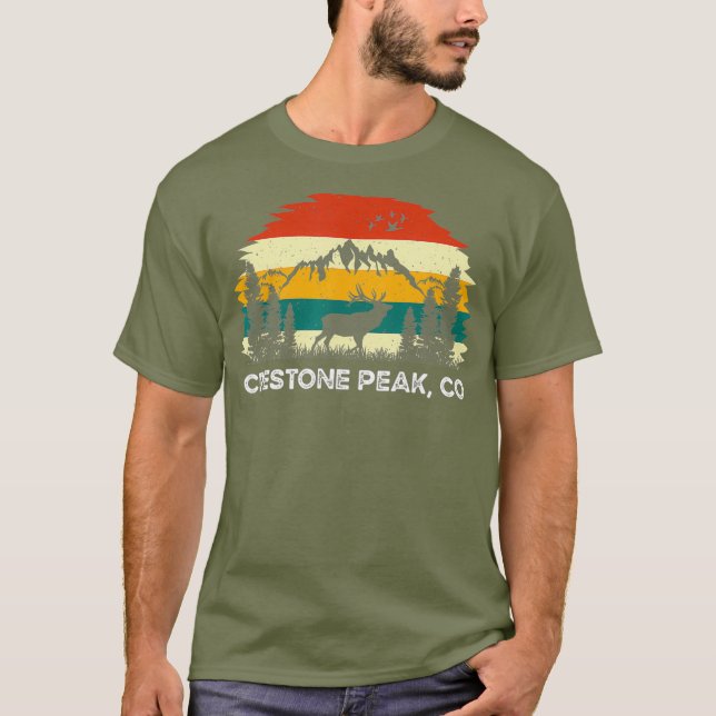 Crestone Peak CO mountain hiking nature outdoor T-Shirt (Front)