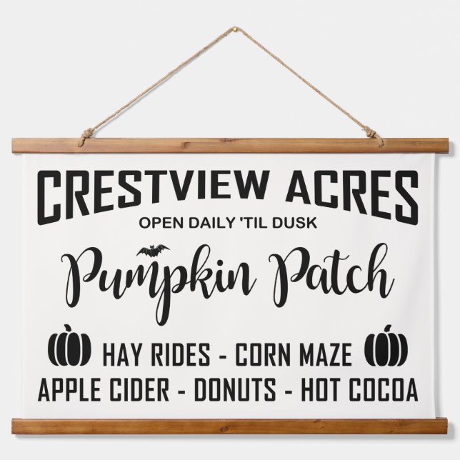 CRESTVIEW ACRES PUMPKIN PATCH HANGING TAPESTRY (Front)