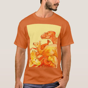 cretaceous congregation orange amp yellow dinosaur T-Shirt