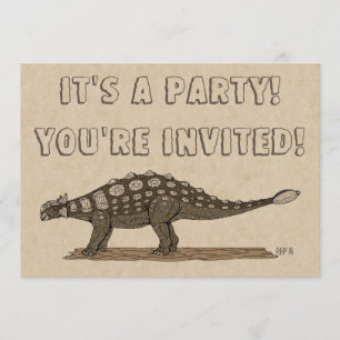 Cretaceous Dinosaur Ankylosaurus Invitation