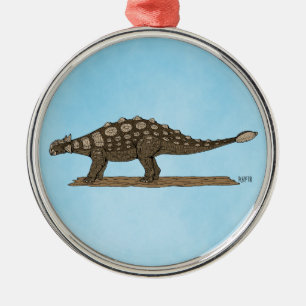 Cretaceous Dinosaur Ankylosaurus Metal Tree Decoration