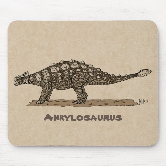 Cretaceous Dinosaur Ankylosaurus Mouse Mat (Front)