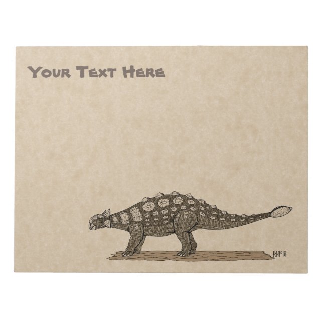 Cretaceous Dinosaur Ankylosaurus Notepad (Front)