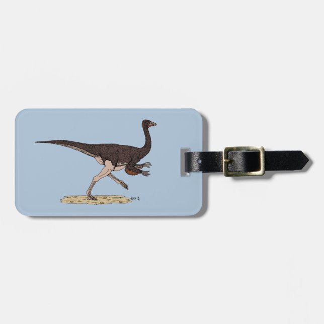 Cretaceous Dinosaur Ornithomimus Luggage Tag (Front Horizontal)