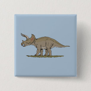 Cretaceous Dinosaur Triceratops 15 Cm Square Badge