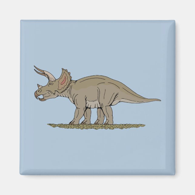 Cretaceous Dinosaur Triceratops Magnet (Front)