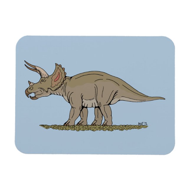 Cretaceous Dinosaur Triceratops Magnet (Horizontal)