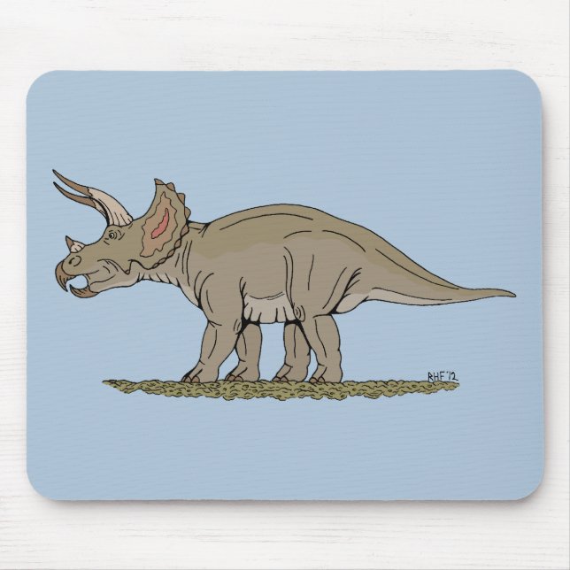 Cretaceous Dinosaur Triceratops Mouse Mat (Front)