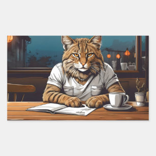 cretan wildcart reading rectangular sticker