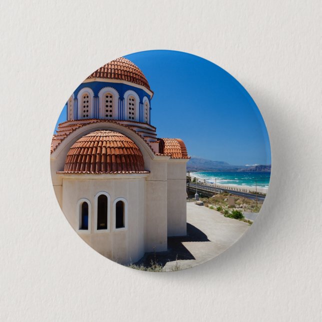 Crete 6 cm round badge (Front)