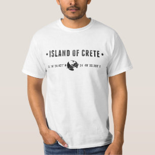 Crete Greece Coordinates Minimalist Typography T-Shirt