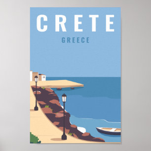 Crete Greece Famous Travel Place Illustration Poster