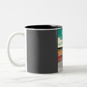 Crete Greece Greek Minimal Daytime Skyline Travel Two-Tone Coffee Mug
