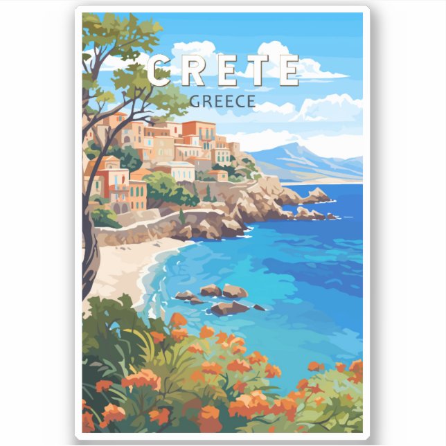 Crete Greece Travel Art Vintage (Front)