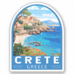 Crete Greece Travel Art Vintage<br><div class="desc">Crete retro vector travel design. Crete is the largest island in Greece,  and the fifth largest one in the Mediterranean Sea.</div>