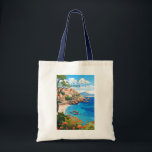 Crete Greece Travel Art Vintage Tote Bag<br><div class="desc">Crete retro vector travel design. Crete is the largest island in Greece,  and the fifth largest one in the Mediterranean Sea.</div>