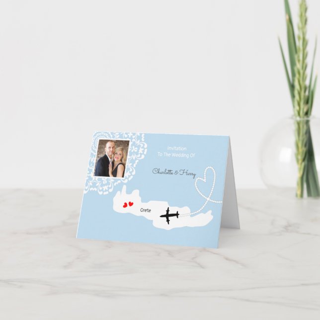 Crete Greek Wedding Destination Invitation (Front)