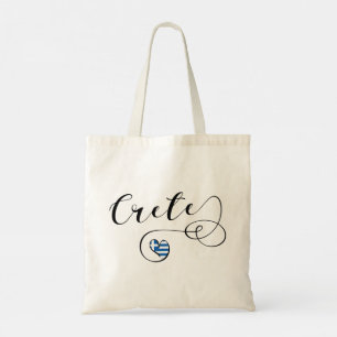 Crete Heart Flag, Greece, Cretan Tote Bag