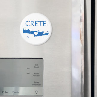 Crete Map Blue and White Magnet