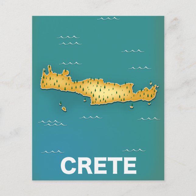 Crete map travel poster flyer (Front)