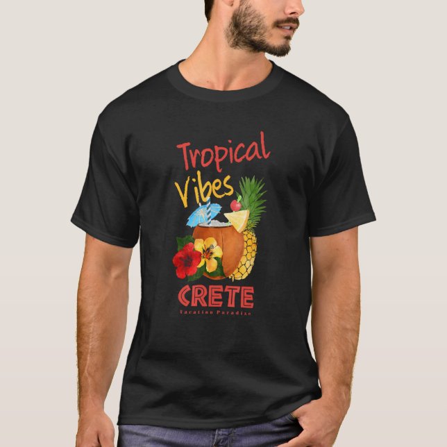 Crete Tropical Vibes Tourist Vacation T-Shirt (Front)